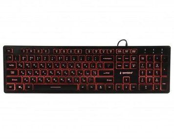 Клавіатура Gembird KB-UML3-01-UA, 3-х кольорове підсвічування клавіш, USB, Black (KB-UML3-01-UA) KB-UML3-01-UA фото